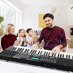 Yahoms Piano à clavier électronique portable Piano numérique 61 touches pour débutants avec touches d’éclairage, système… - Les Beatles, Paul McCartney, John Lennon, RIngo Starr, George Harrison Yahoms Piano à clavier électronique portable Piano numérique 61 touches pour débutants avec touches d'éclairage, système… – Image 3