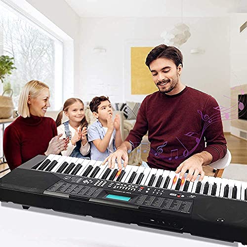 Yahoms Piano à clavier électronique portable Piano numérique 61 touches pour débutants avec touches d’éclairage, système… - Les Beatles, Paul McCartney, John Lennon, RIngo Starr, George Harrison Yahoms Piano à clavier électronique portable Piano numérique 61 touches pour débutants avec touches d'éclairage, système… – Image 4