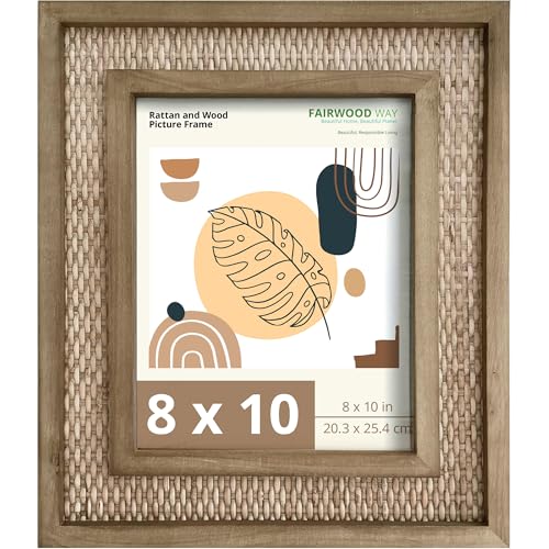 Fairwood Way Rattan and Wood Picture Frame for...