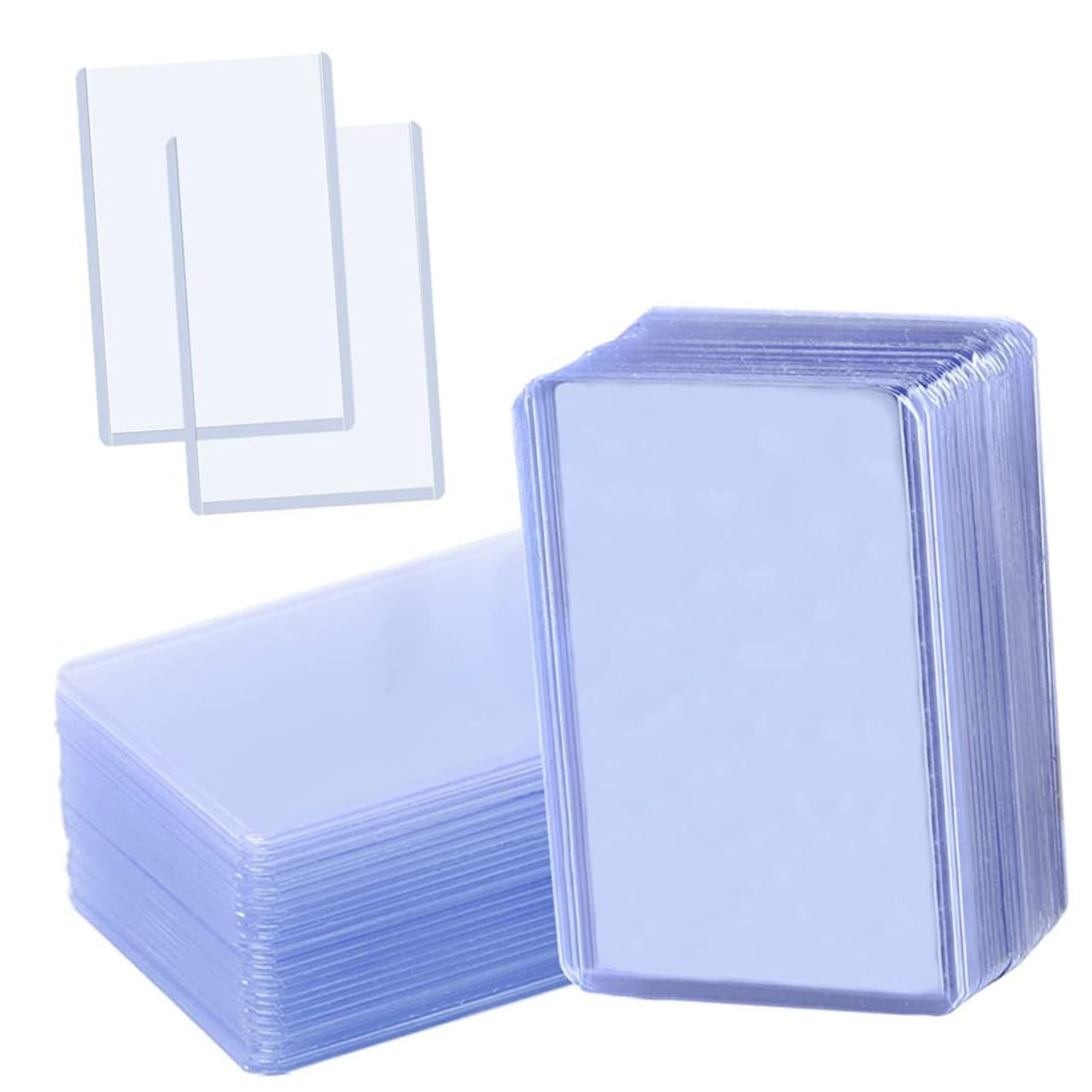 100 pezzi Custodie Protettive Trasparenti per Carte da Gioco Sleeve Rigide in PVC Macchie e Impermeabili per Carte Collezionabili e Foto Design Apertura Superiore Facile Uso