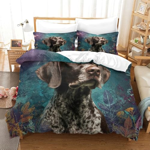 Housse de couette super king motif chien fermeture éclair invisible