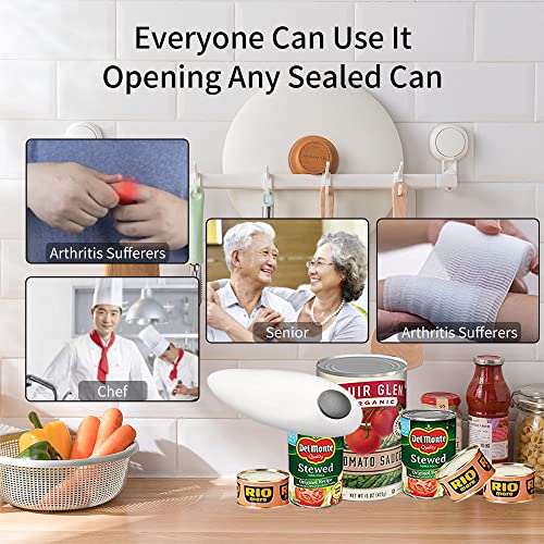 Electric Can Opener,Can Openers Smooth Edge With Jar Opener Lid Opener,Automatic Can Opener Prime For Seniors With Arthritis,Kitchen Gadget Gift For Chefs,Women,Seniors(White) #TOP4