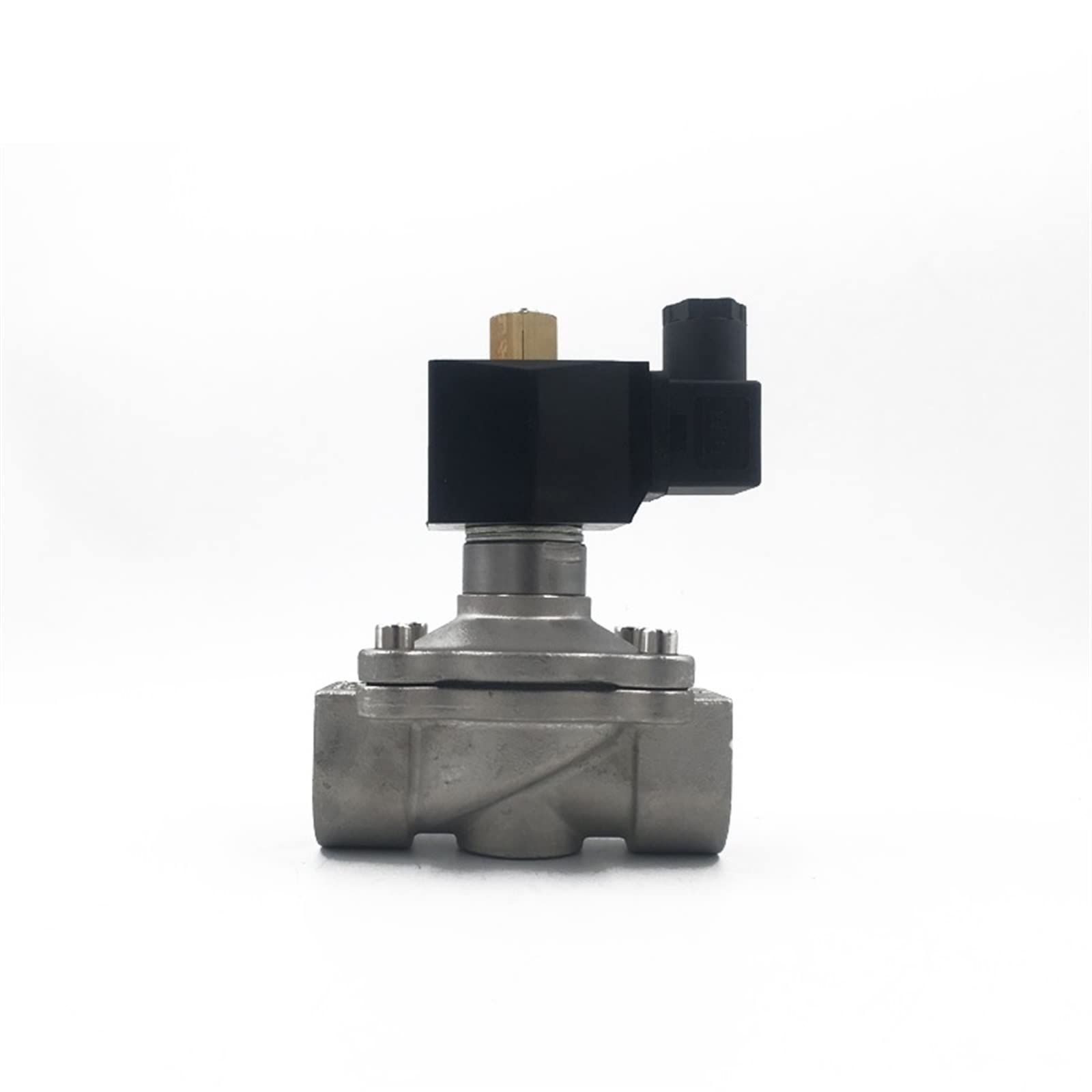YX55POU12 Normally Open N/O Electric Solenoid Valve DN8 DN15 DN20 DN25 Stainless Steel for Water Oil 12V 24V 220V(Onecolor,DN20)