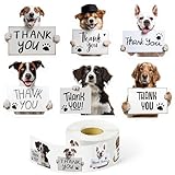 600 Pcs Dog Thank You Stickers Roll Cute Cartoon Puppy Waterproof Adhesive Labels for Small Business Corporate Packaging Envelope Seals Pet Store Supplies Greeting Cards Party Favors DIY Crafts Gifts
