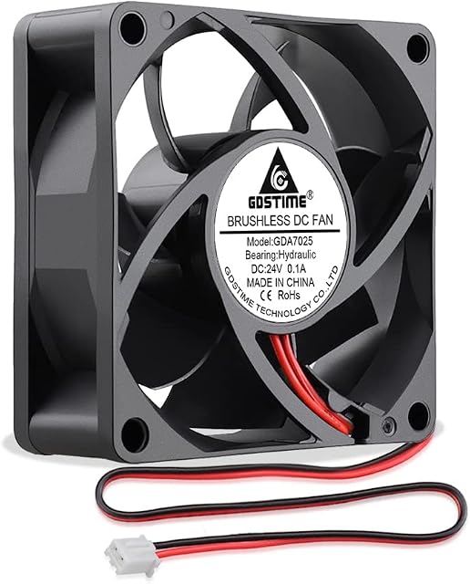 GDSTIME 24V Fan 70mm Fan 70 x 25mm Computer Fan 7CM PC Fan 3000 RPM High Speed DC Brushless Cooling Fan 70 x 25 Case Fan Cooler For Xbox Game Console Router TV box