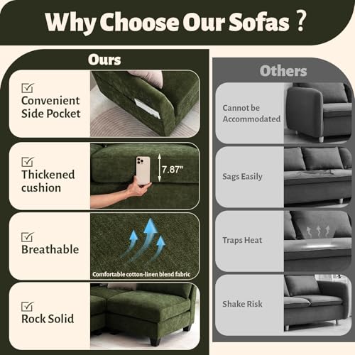 136.4-Inch Modular Sectional Sofa with Storage Ottoman - Image 4