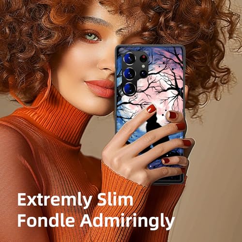 GFEWYTJYJ for Galaxy S25 Ultra Case,[10 FT Military Grade Drop Protection] Non-Slip Heavy Duty Shockproof Phone Case for Samsung Galaxy S25 Ultra 6.9 Inch 2025,Black Cat Moonlight - image 6