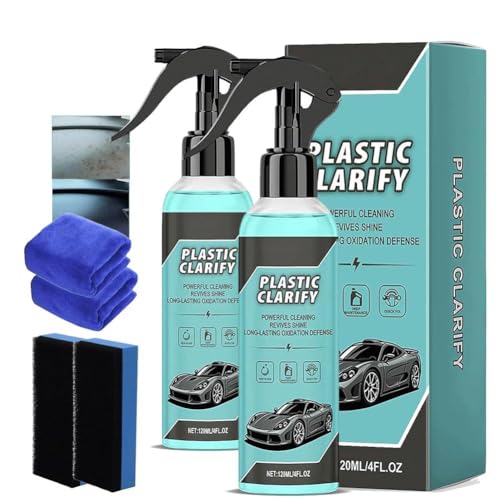Plastic Clarify - Spray restaurador de molduras negras para interior y coche, limpiador y acondicionador de plástico, interior de goma