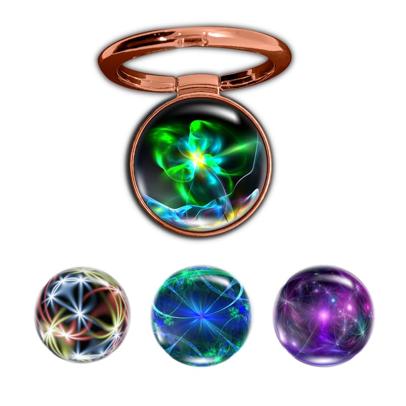 Image of 4-in-1 Metallic Mobile Back Ring Holder | Strong Grip for Phone & Back Cover | 4 3D Logo Magnets | 360 Adjustable Stand