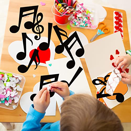 Whaline Recortes de notas musicais, 45 peças, recortes em forma de nota musical, 5 desenhos, notas m