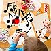 Whaline Music Notes Cutouts 45Pcs Musical Note Shape Cut Outs 5 Designs Black Musical Notes Paper Cutting with 100Pcs Glue Points for Music Classroom Bulletin Border Decor DIY Craft Projects