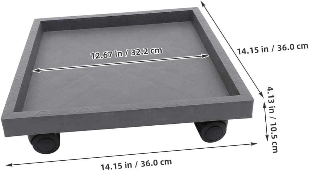 1pc Movable Plant Stand Wheels Heavy Duty Indoor Plant Roller Square Flower Pot Tray Thickened Base Diameter Material for Use