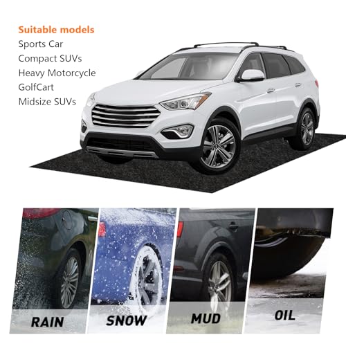 Halero 747649869123 Non-Slip Garage Floor Mat For Under Car, 7'4"X17' Extra Large Absorbent Oil Garage Parking Mat, Waterproof Backing, Reusable, Washable, Protects Floor From Snow thumb #4