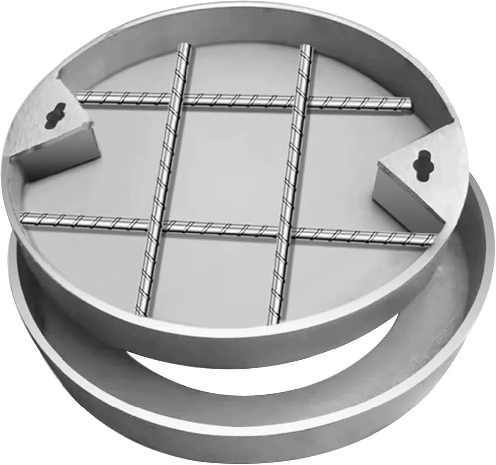 GJMSSMY Round In-Ground Sewer Manhole Cover Stainless Steel Drain Cover Invisible Access Plate for GrassRound Drain Access Lid for Outdoor Use