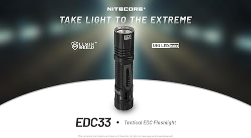Miniatura 2 de EdisonBright Nitecore EDC33 4000 lúmenes LED USB-C recargable potente linterna táctica, batería, adaptador de carga de cordón de paracaídas