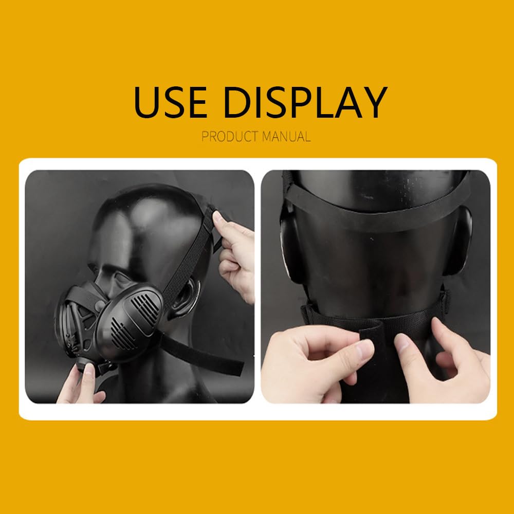 ACEXIER Masque respiratoire Tactique de Protection Fast Demi-Visage Masque à gaz pour Militaire, Paintball, Airsoft, Chasse, CS Fourmis, modélisation