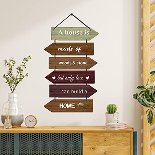 Image of Expleasia, Exuberant & Luxury Decor Decorative Wall Hanging Wooden Art Decoration Item for Home Office Living Room Bedroom Decoration Items Home Decor Gift Items (House is made)