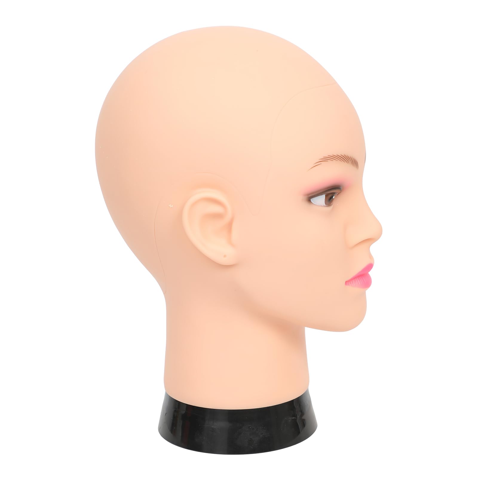 Tête de mannequin chauve pour femme - Tête de mannequin chauve pour la fabrication de perruques et présentoir - Avec pince de table gratuite (GT-B)