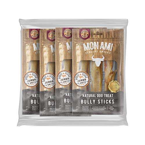 Mon Ami Jumbo Bully Sticks for Large and Small Dogs (5-6 inches, Pack of 12) – Grass Fed Dog Treats – Bully Sticks Natural Dog Treat Mon Ami Jumbo Bully Sticks for Large and Small Dogs (5-6 inches, Pack of 12) – Grass Fed Dog Treats – Bully Sticks Natural Dog Treat