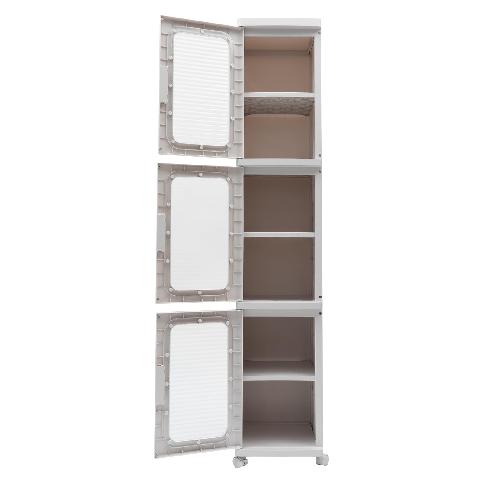 Armoire de rangement multifonction avec 4 roulettes pivotantes à 360° pour livres, fournitures de bureau, collations, articles ménagers, blanc (24,5 x 28,5 x 126 cm)