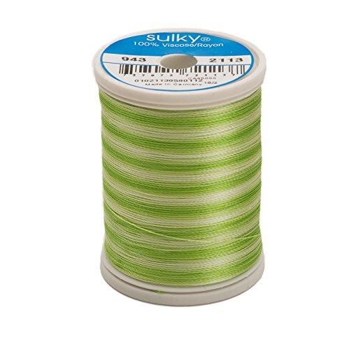 Hilo Sulky 268d Variegado 40wt Rayon 850 yd Verde Brillante miniatura 1