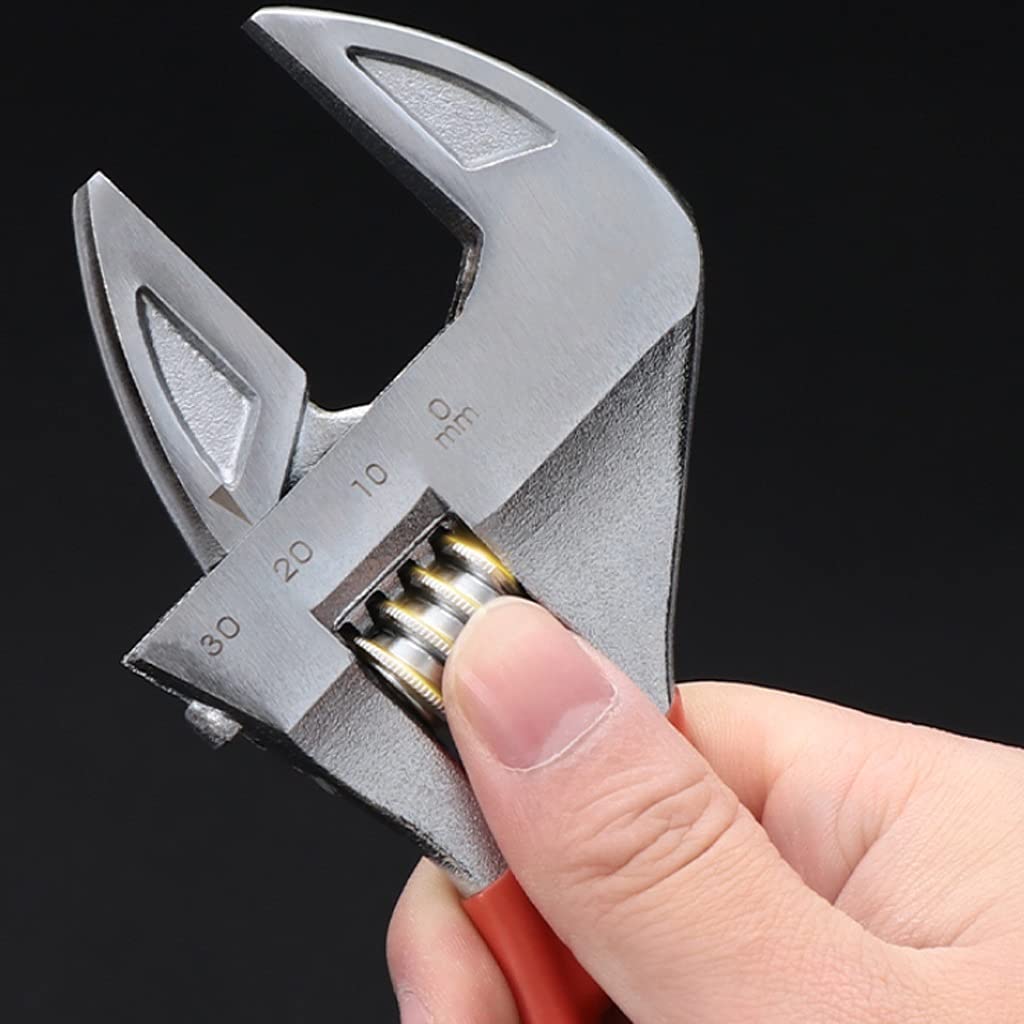 Llave Ajustable, Llave de Mango Corto de Apertura Grande, Mini Llave Inglesa for baño, Llave Ajustable de Acero al Cromo vanadio, Herramienta de extracción de tubería de Agua