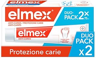 elmex Zahnpasta Carie-Schutz, Reminiralisiert und schützt die Zähne effektiv vor Karies, Antitikarien-Zahnpasta mit Aminofluorid, 2 x 75 ml