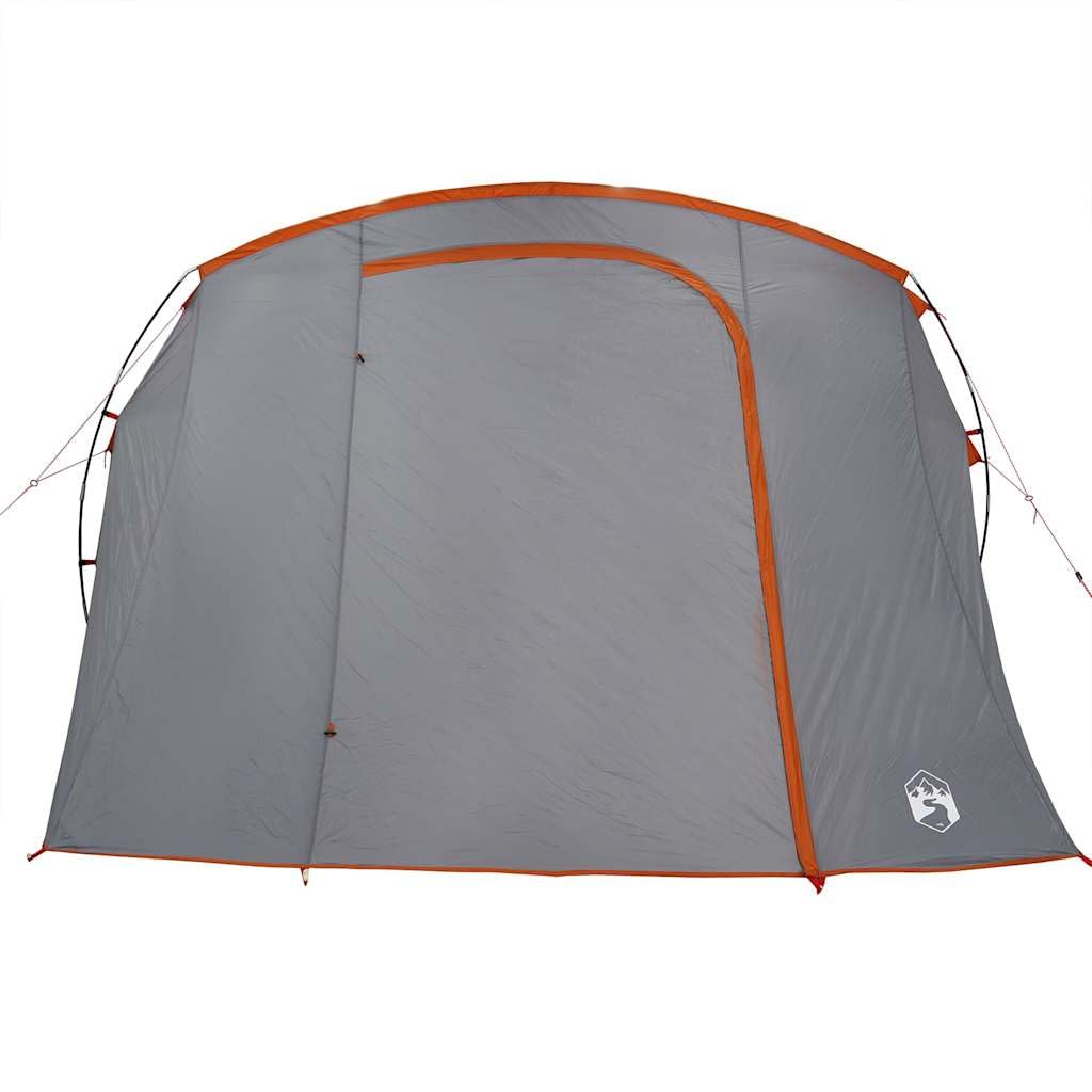Tenda per auto impermeabile grigio e arancione, tenda pieghevole in poliestere con rivestimento in PU, impermeabile e antivento, con aste robuste, picchetti in metallo e tiranti