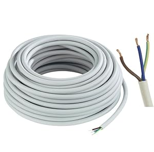 Cospex Flat 3 Core Copper Wires and Cables 2.5mm for Domestic and Industrial Electric Connections up to 1500 watts 5 Meter