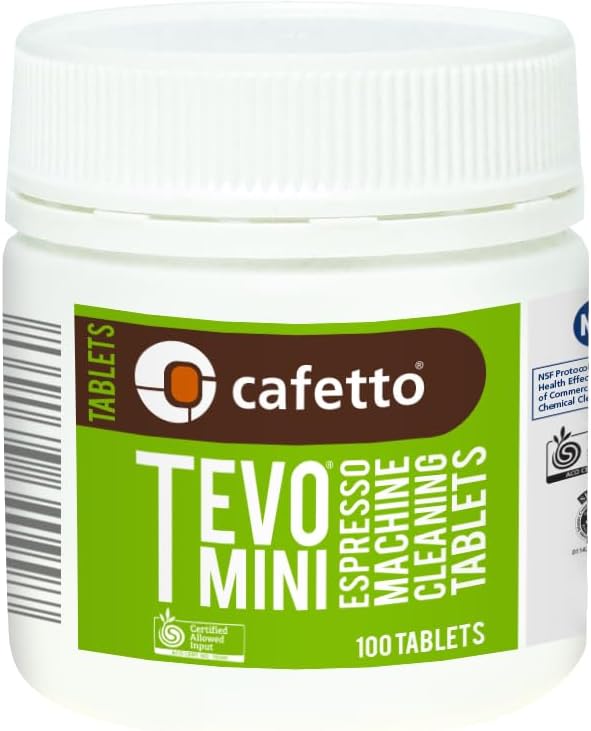Cafetto Tevo Tablets Mini 1.5g 100 Tablets for manual and semi automatic espresso machines. Compatible with Breville, Sage, Gaggia, Rancilio, Rocket, ECM, Profitec, Lelit.