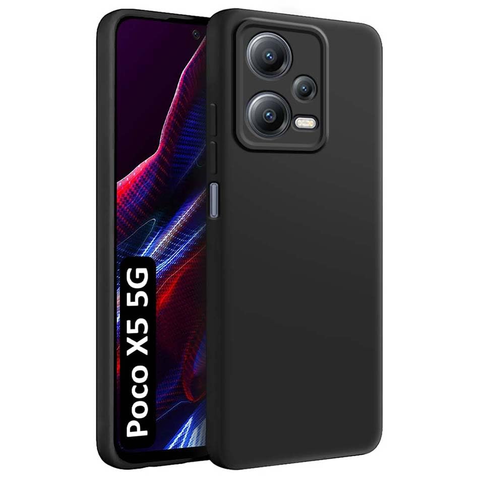 Fashionury Back Cover Case for Poco X5 5G | Matte Soft Silicon Flexible | Camera Bump Protection | All Side Shock Proof Rubberised Back Case Cover for Poco X5 5G (Black) (B0D5WDL82G) Amazon Price History, Amazon Price Tracker
