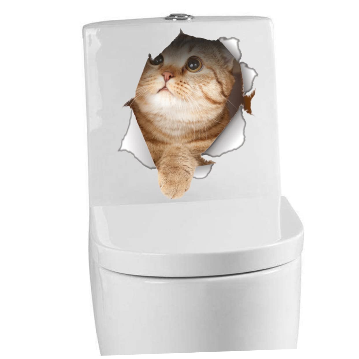HousoutilFunny Toilet cat Toilet Sticker Toilet lid Decal Toilet Tattoo Cute Toilet Stickers Toilet Cover Bathroom Stickers Toilet Sticker Decals Logo Stickers Animal Mural 3D