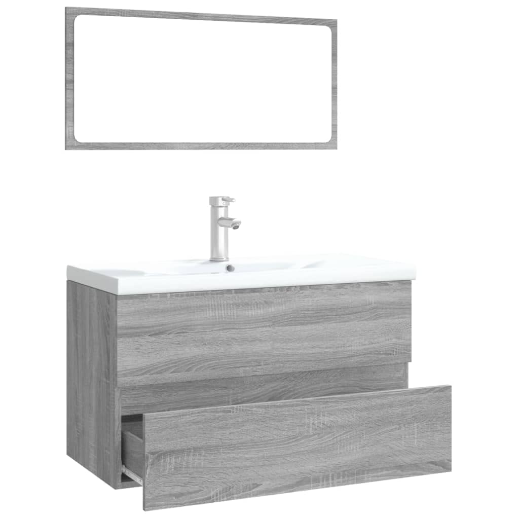 SKM Badmöbel-Set Grau Sonoma Holzwerkstoff, Weight: 36.7 kg, 3120349