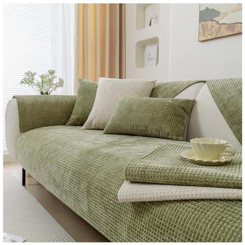 NUODWELL Soft Chenille Sofa Cover 1/2/3/4 Seater, Universal Non-Slip L Shape Couch Cover