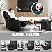 LAFWELL Rocking Recliner Chair, Massage Rocker Recliner Chair with Vibration Massage and Heat, 360° Swivel Faux Leather Chairs, Living Room, Bedroom, Nursery, RV, Black