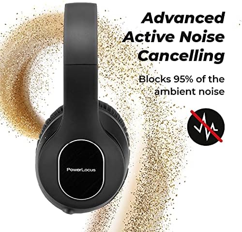 PowerLocus Active Noise Cancelling Headphones Over Ear, Wireless Headphones with Microphone, Hi-Fi Stereo, Soft Memory Foam Ear Cups, 35H Playtime and Fast Charging for Phones, Home Office, TV, Kids