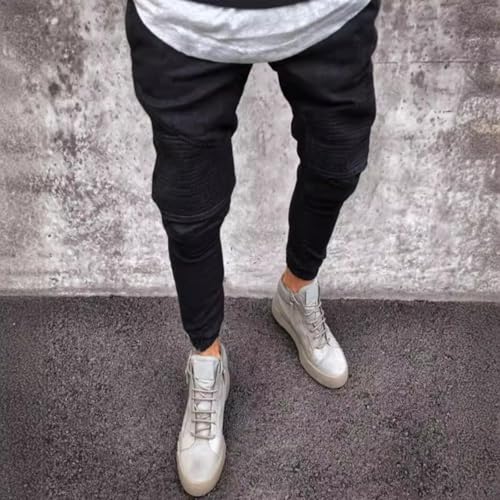 Jeans Pants Trousers Denim Street Trendy Stretch Water Washed Blue Toe Bun Commuter Pencil for Men4