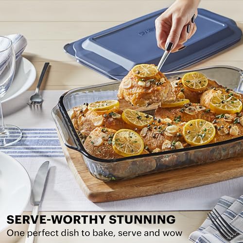 Pyrex Colors 2-Pack Tinted Glass Baking Dish Set for Casseroles, Lasagna, and More