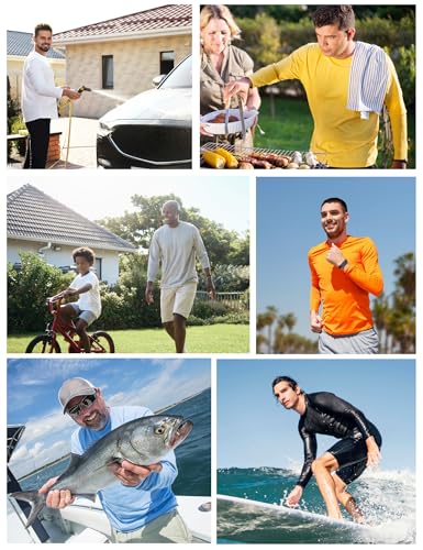 Rash Guard for Men Swim Shirt Quick Dry UPF 50+ Long Sleeve Fishing Shirt for Men UV Sun Protection Beach Shirts2
