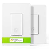 TREATLIFE Apple HomeKit Smart Light Switch 2 Pack, Single Pole, Neutral Wire Required, 2.4GHz WiFi Smart Switch Works with Siri, Alexa, Google Home & SmartThings, No Hub Needed
