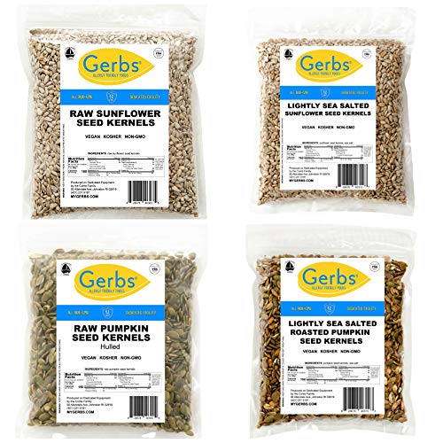 Gerbs Light Sea Salt & Raw Pumpkin & Sunflower Seed Kernel Bulk Gift Set (16 Lbs), Top 14 Food Allergen Free, Non Gmo, Vegan, Keto, Paleo Friendly #TOP29