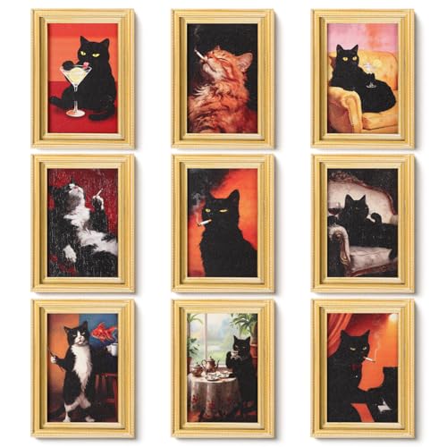Set de 9 imanes decorativos de gato Lewtemi