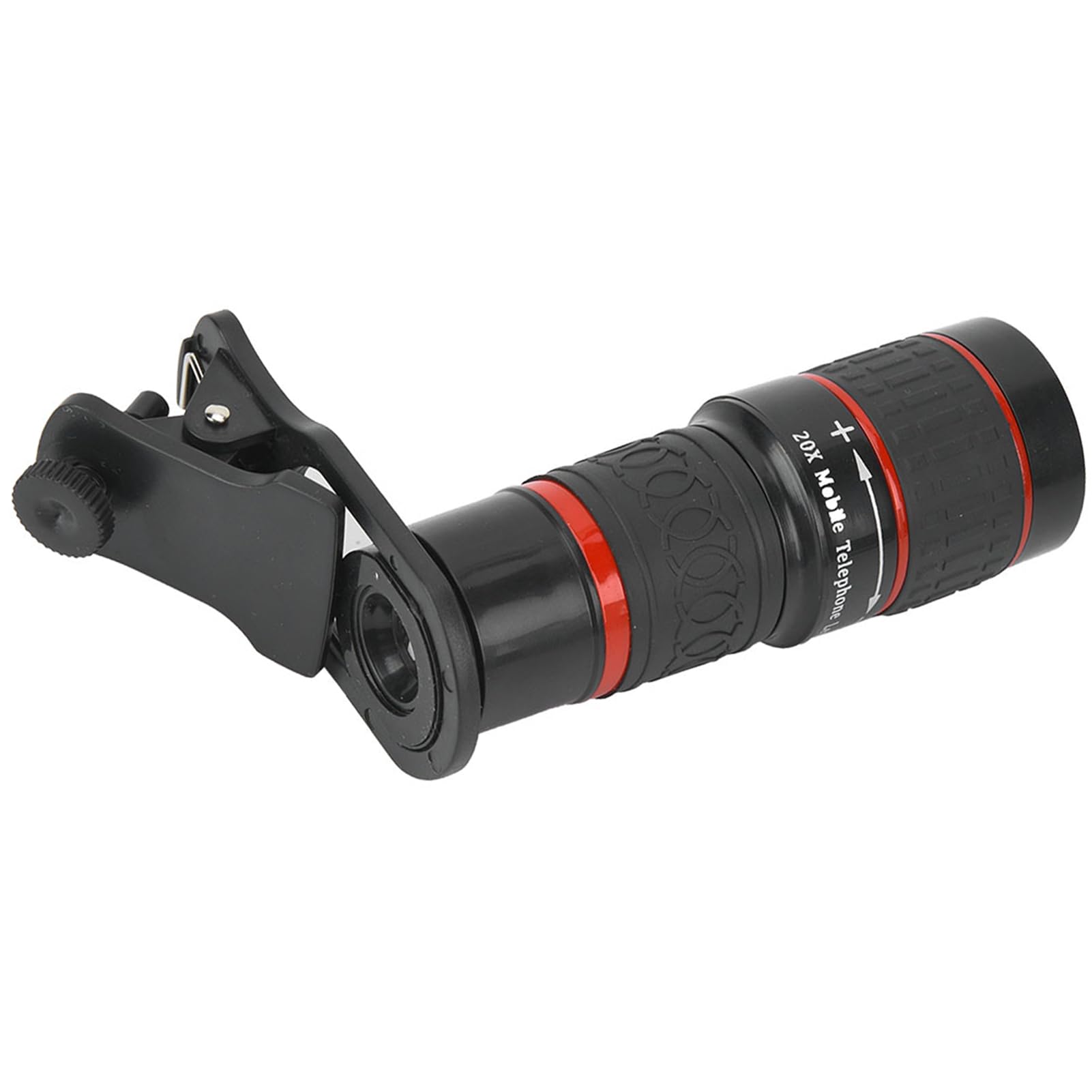 Teleobiettivo 20X Teleobiettivo con Zoom a Fuoco Lungo con Clip per Smartphone Tablet PC Nero