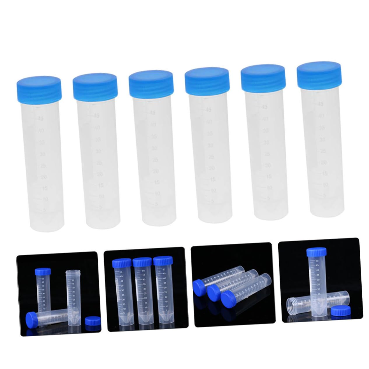 SOLUSTRE 50stücke Zentrifugenröhrchen mit Schraubverschluss aus Hochwertigem Kunststoff Ultrahoch Transparent für Labortests Proben Lebensmittelfarben und Bastelarbeiten mit Sichtbarer Skal