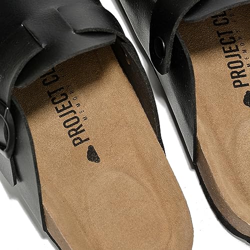 Image of 100% Genuine Leather Slip-on Footbed Clogs for Women - Fall Shoes for Women