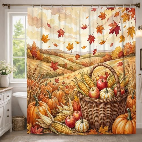 Rideau de douche en polyester de qualité supérieure extra long orange 183 x 243