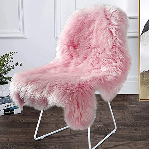 Faux Sheepskin Rug Fluffy Rug,Fluffy Area Small Rugs Shaggy Rugs for Bedroom Rug Fluffy Sofa Floor Carpet Home Decoration Pink Rugs (Pink irregular 23.6 x 35.4 inch)