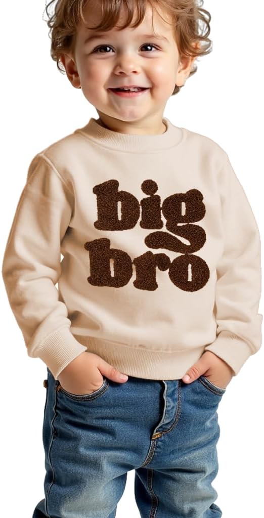 Big Bro Sweatshirt Toddler Baby Boy Big Brother Announcement Pullover Kid Crewneck Long Sleeve Casual Outfit