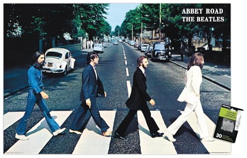 The Beatles – Abbey Road Wall Poster with Push Pins - Les Beatles, Paul McCartney, John Lennon, RIngo Starr, George Harrison The Beatles - Abbey Road Wall Poster with Push Pins