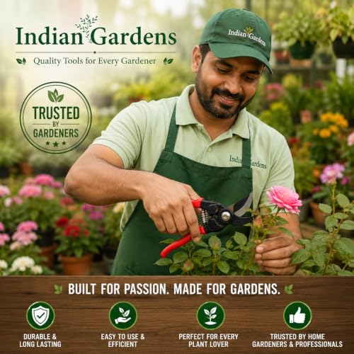 Image of Indian Gardens - Double Cutter Pruning Tool | Heavy Duty Garden Cutter for Branches, Stems, Flowers & Plants | Sharp Blade Gardening Tool with Comfortable Grip